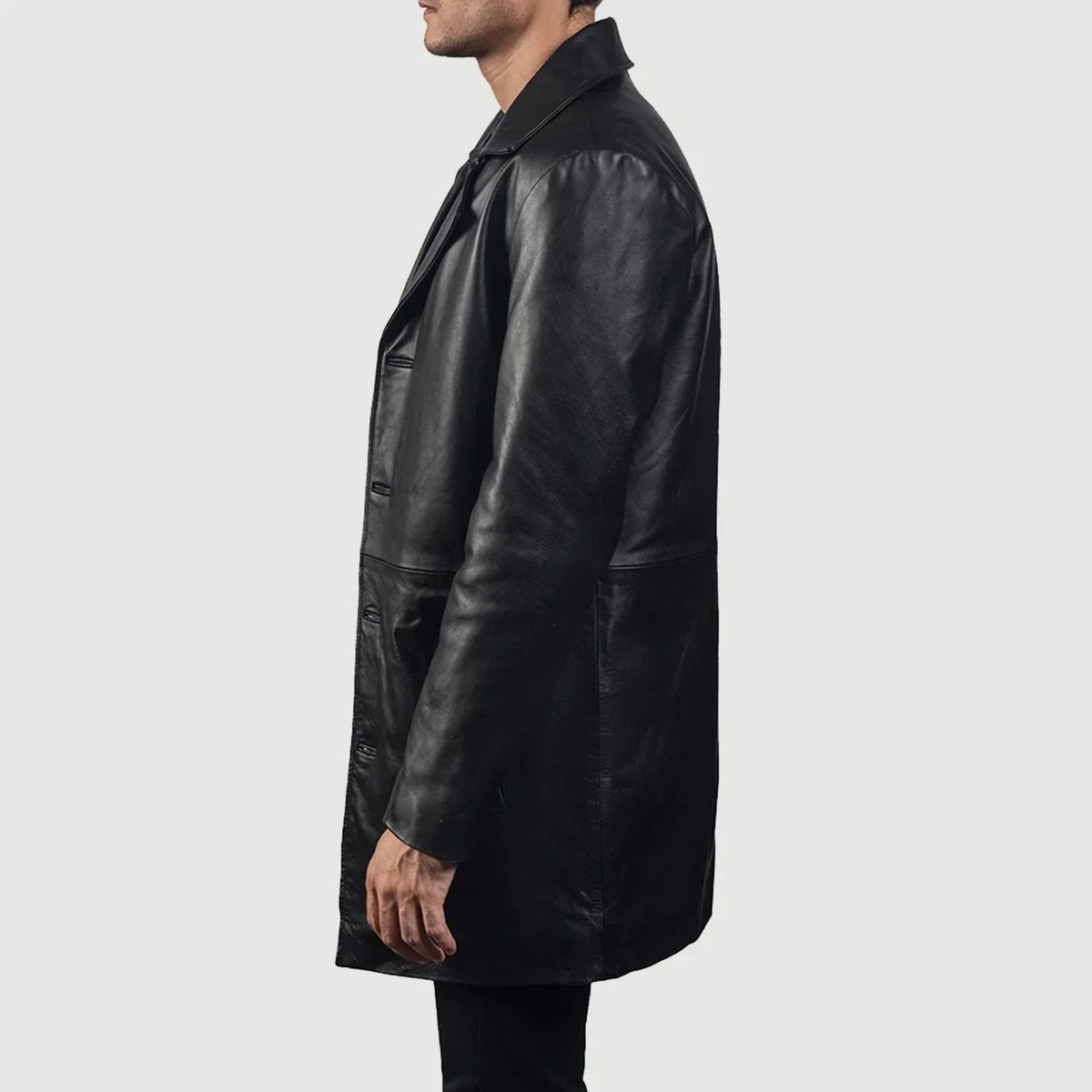 BRIAN™ | Classmith Black Leather Coat