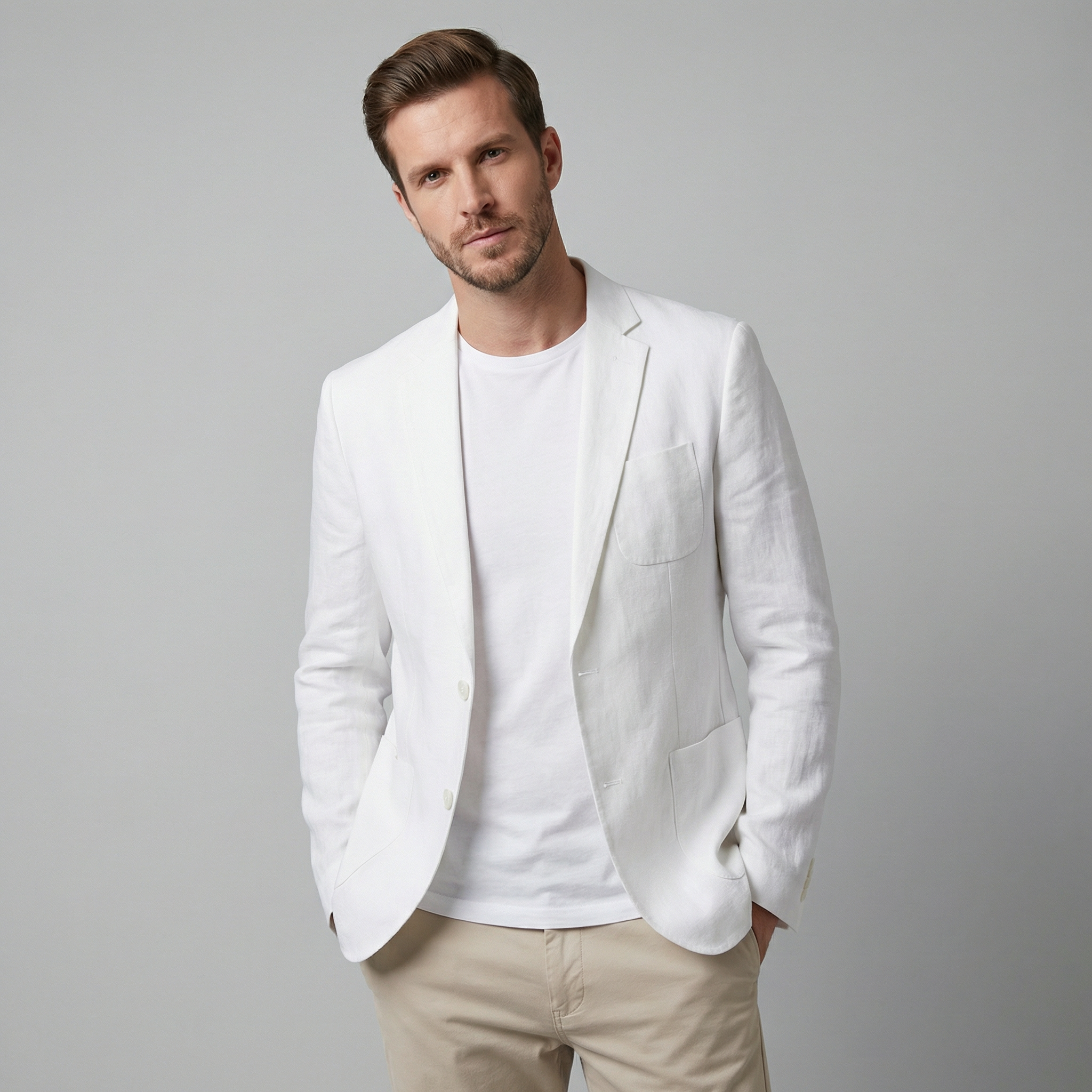 BRAIN™ | Men's Two-Button Linen Blazer