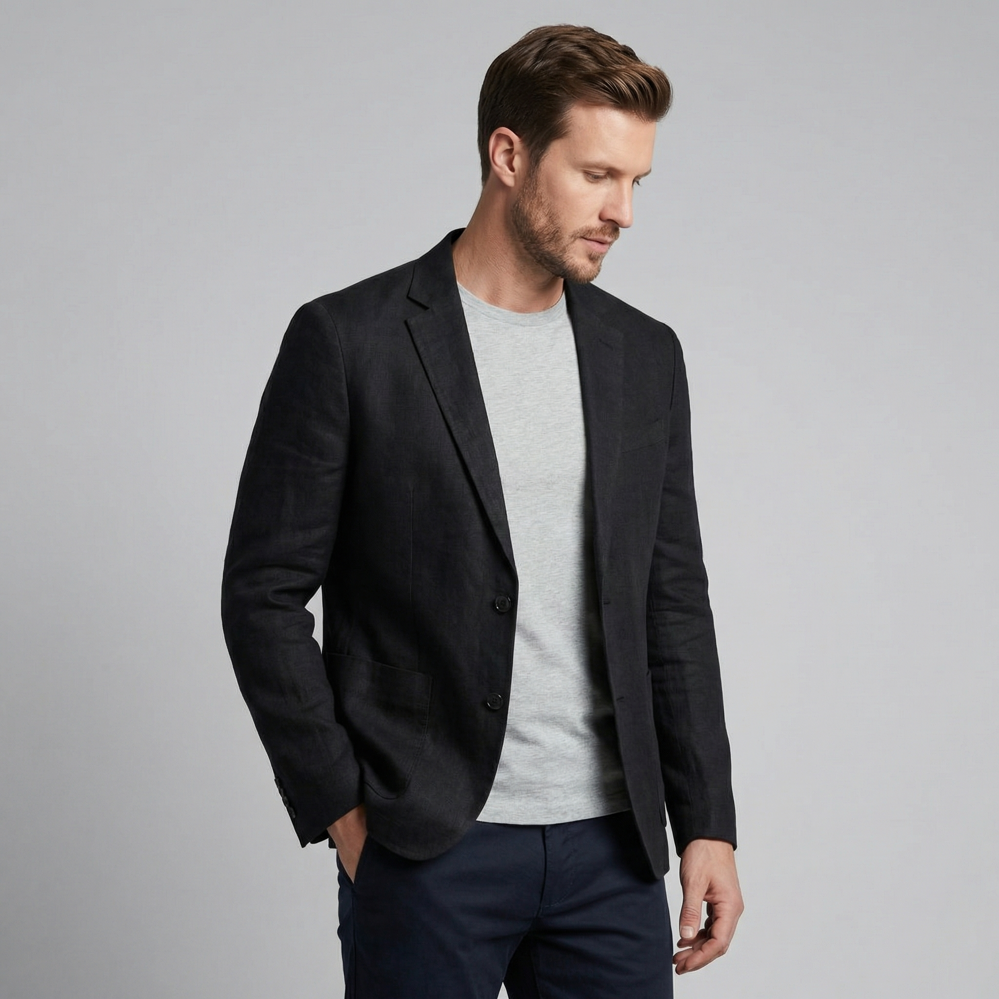 BRAIN™ | Men's Two-Button Linen Blazer