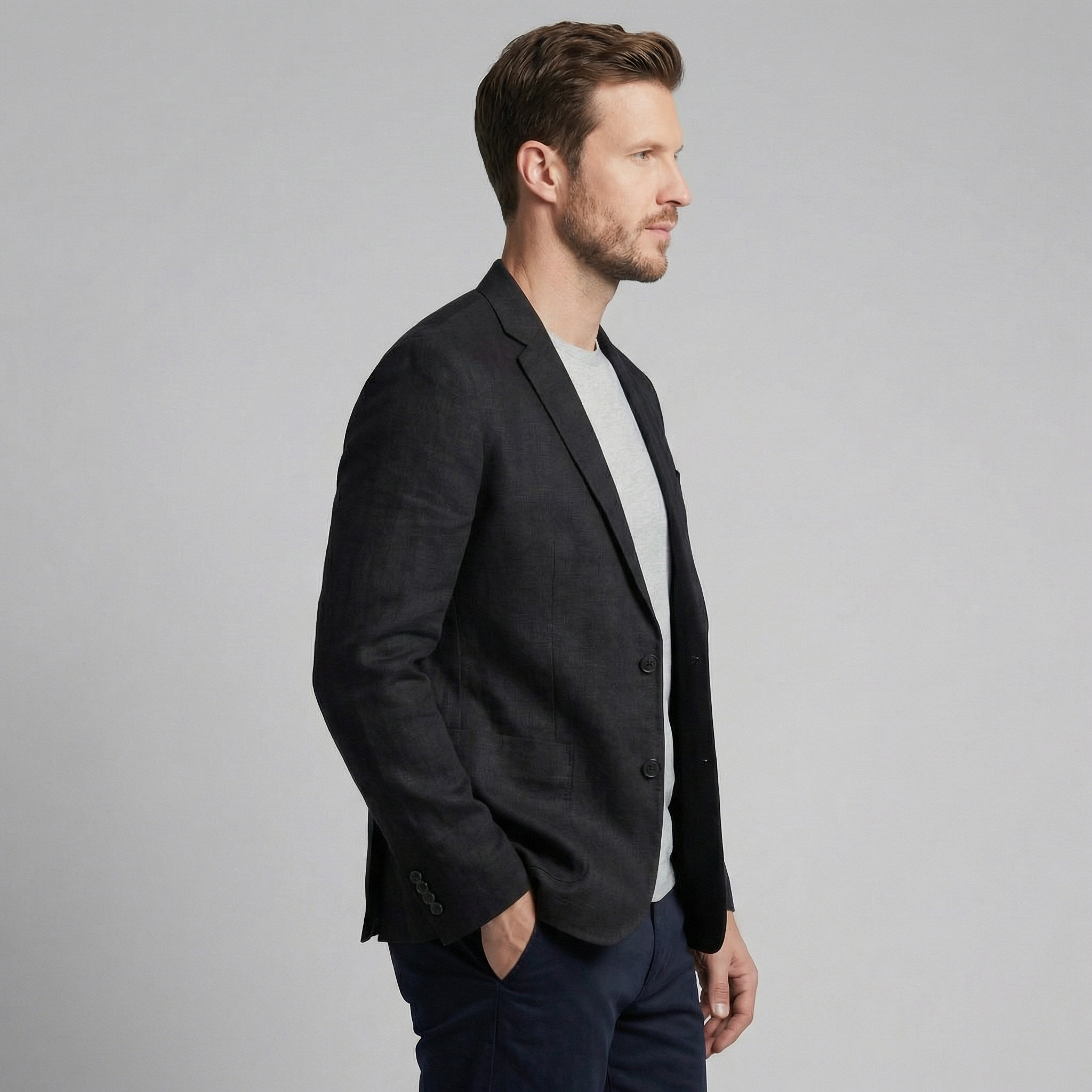 BRAIN™ | Men's Two-Button Linen Blazer