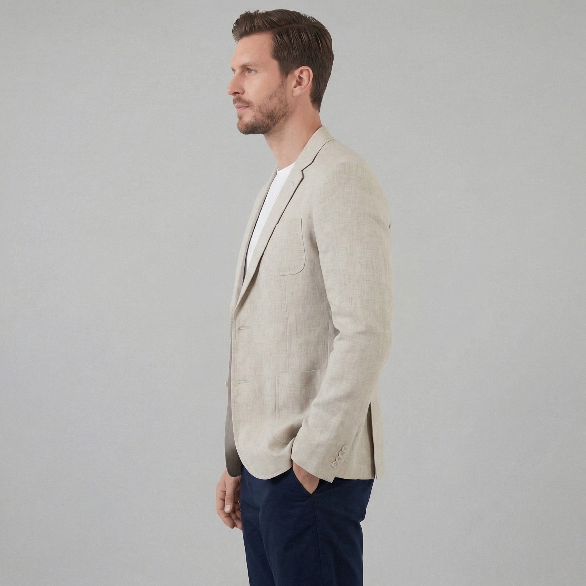 BRAIN™ | Men's Two-Button Linen Blazer