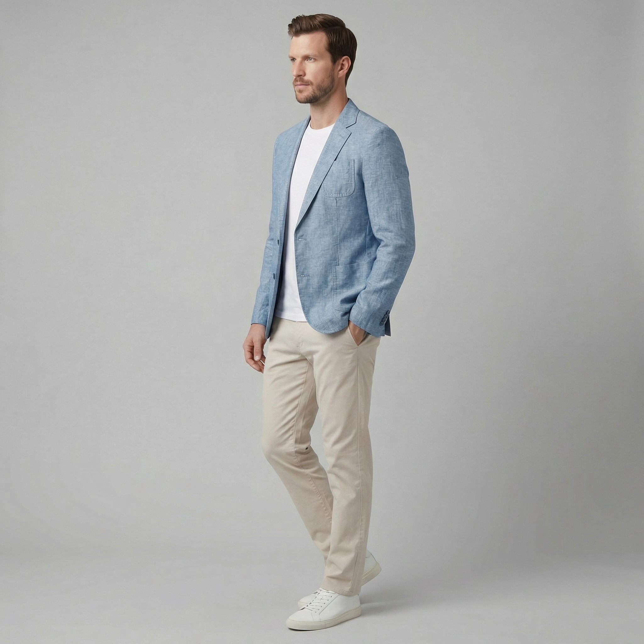 BRAIN™ | Men's Two-Button Linen Blazer