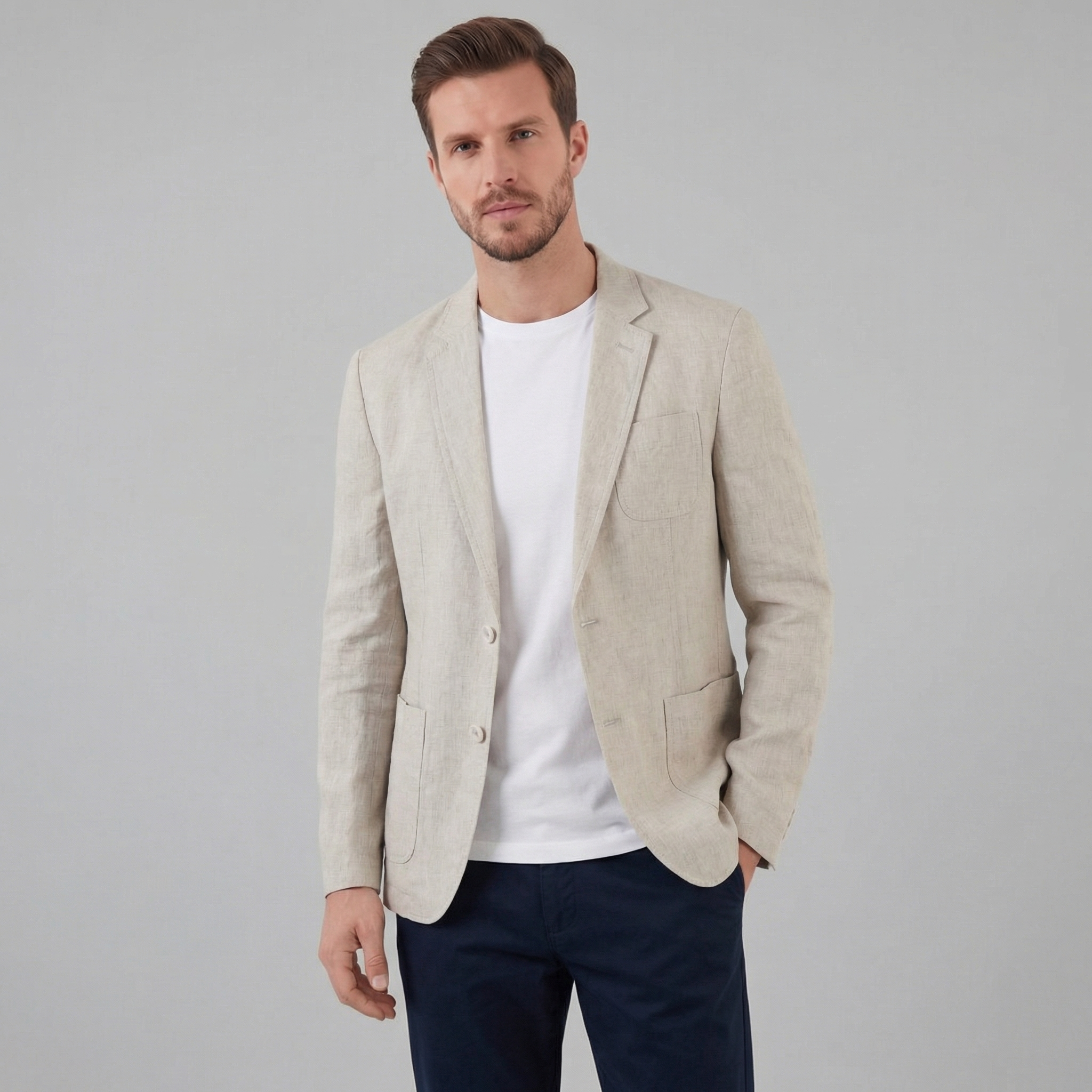 BRAIN™ | Men's Two-Button Linen Blazer