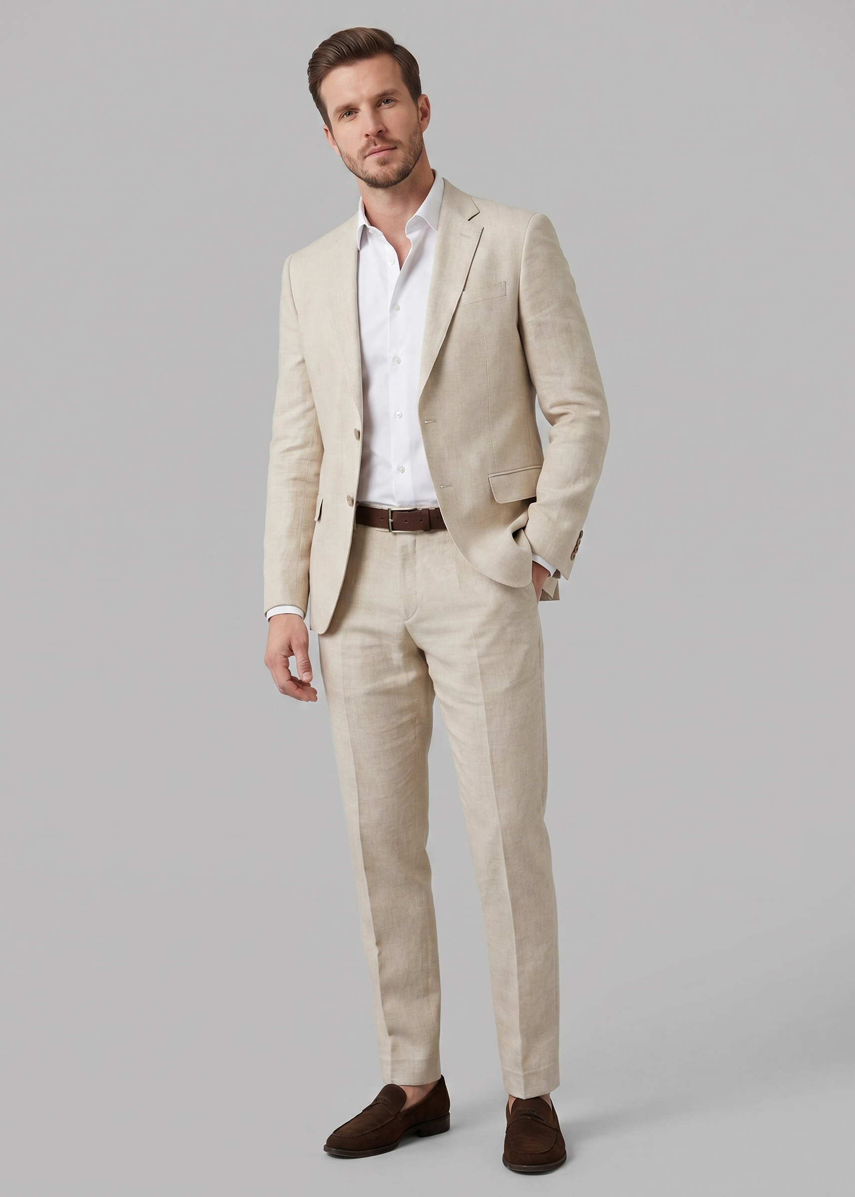 BRAIN™ | Men's Linen Blend Two-Piece Suit