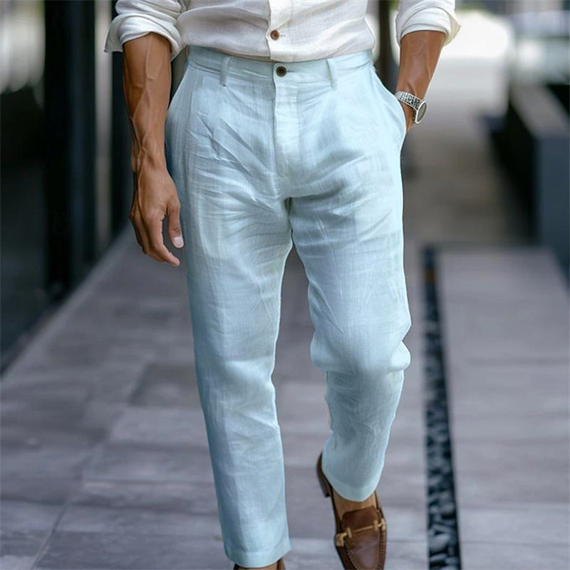 BRAIN™ | Men's Pleated Linen Trousers