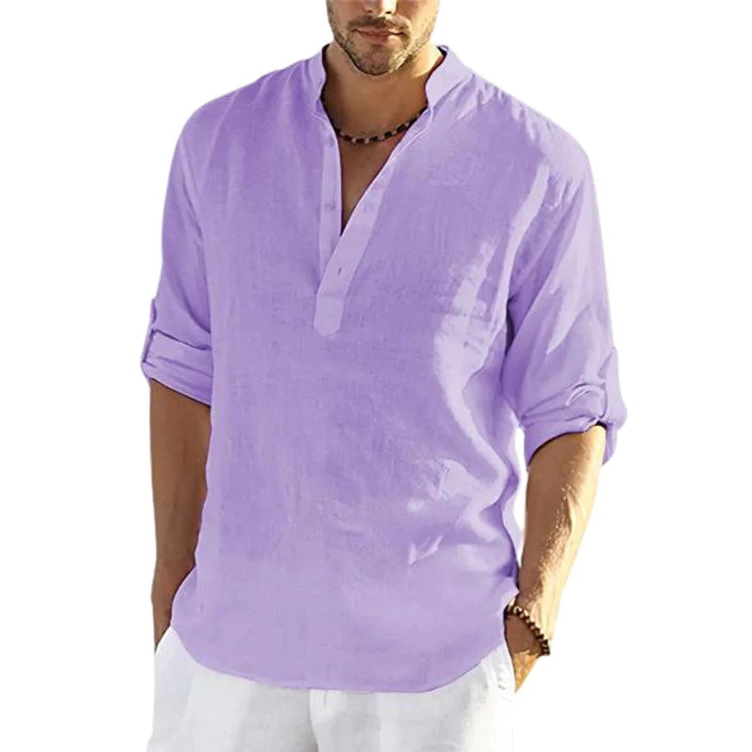 BRAIN™ | Men's Cotton-Linen Popover Shirt