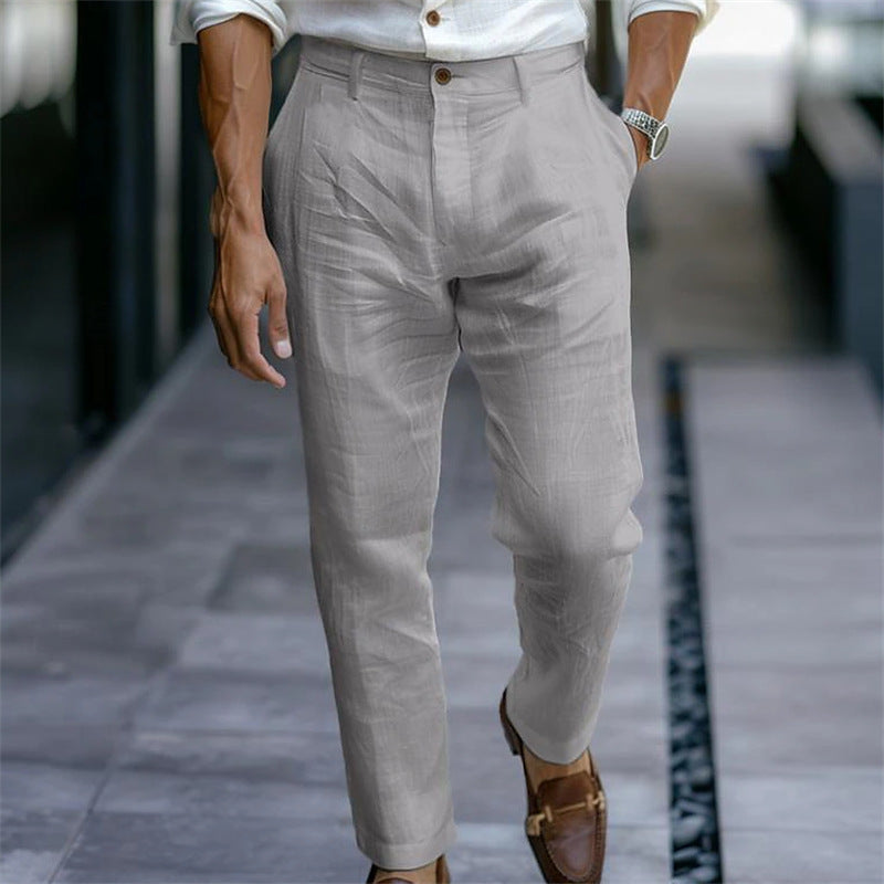 BRAIN™ | Men's Pleated Linen Trousers