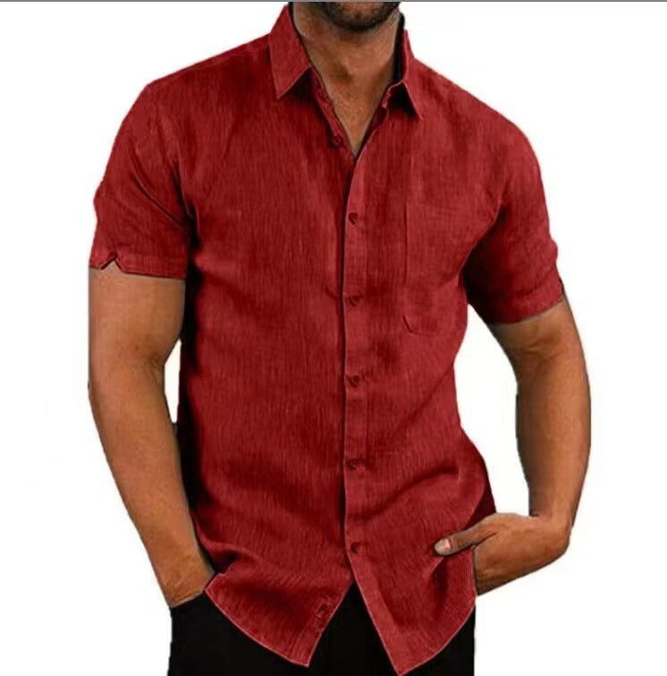 BRAIN™ | Men's Short-Sleeve Linen Shirt