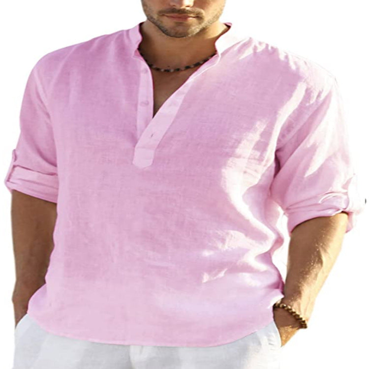 BRAIN™ | Men's Cotton-Linen Popover Shirt
