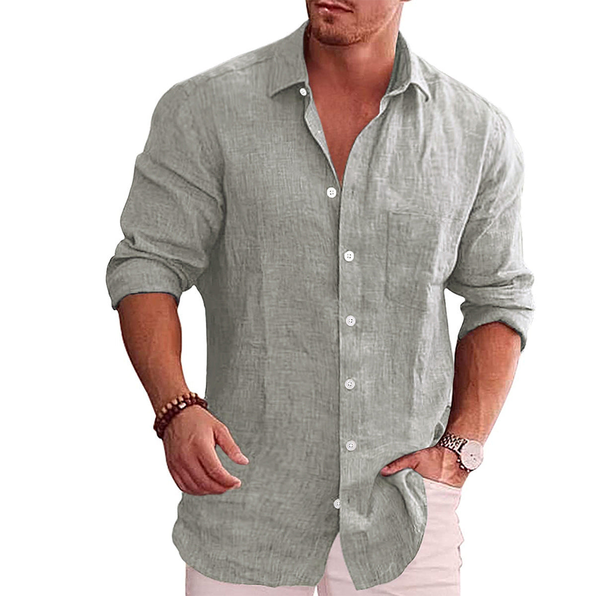 BRAIN™ | Men's Cotton-Linen Longsleeve