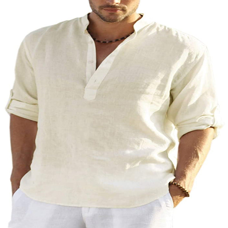 BRAIN™ | Men's Cotton-Linen Popover Shirt