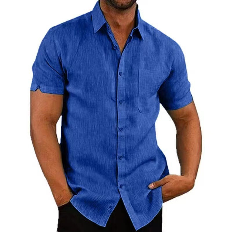 BRAIN™ | Men's Short-Sleeve Linen Shirt