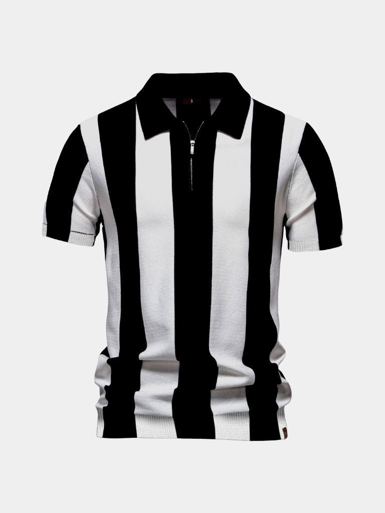 BRAIN™ | Striped Zip Polo