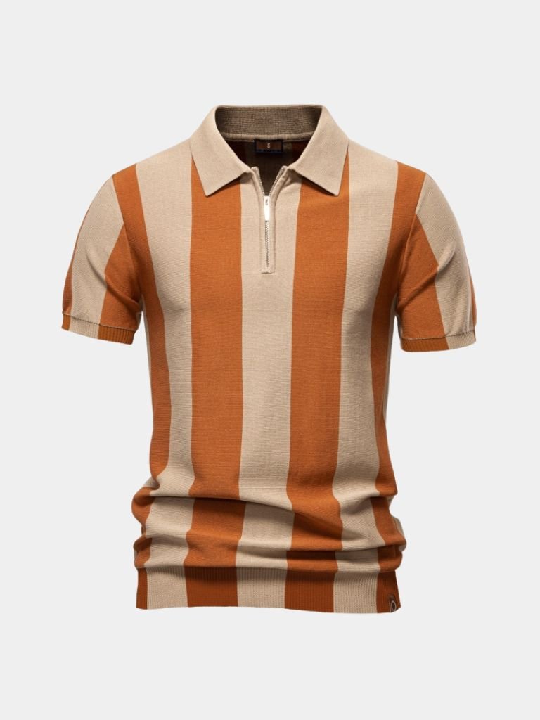BRAIN™ | Striped Zip Polo