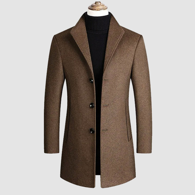 BRIAN™ | Men's Wool-Viscose Overcoat with Nanosilk Lining