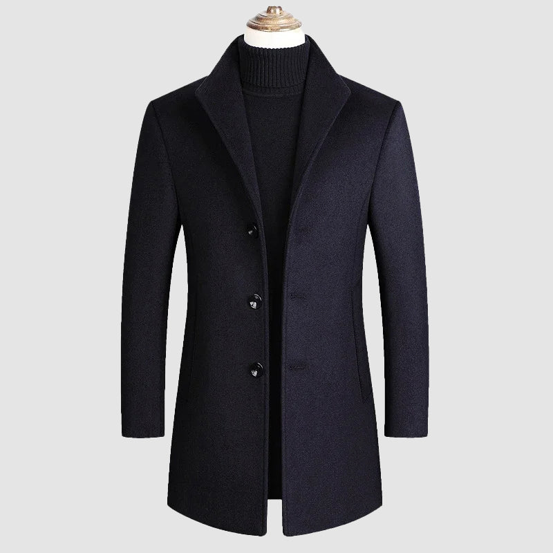 BRIAN™ | Men's Wool-Viscose Overcoat with Nanosilk Lining