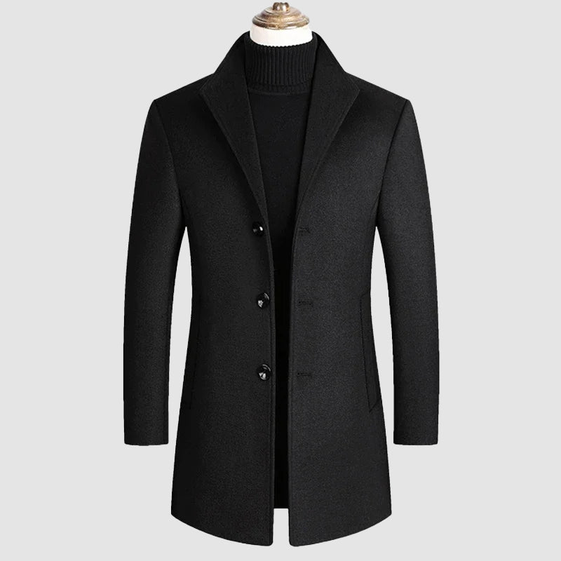 BRIAN™ | Men's Wool-Viscose Overcoat with Nanosilk Lining
