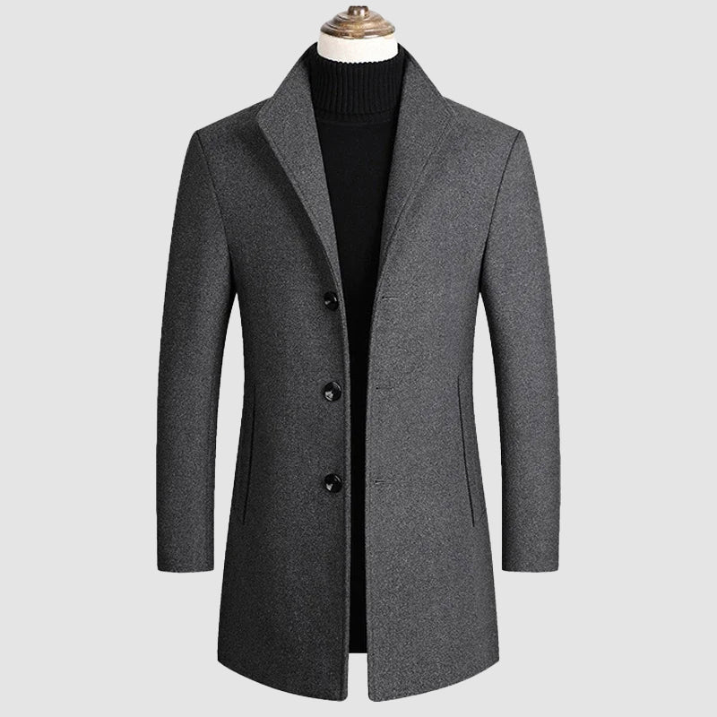BRIAN™ | Men's Wool-Viscose Overcoat with Nanosilk Lining