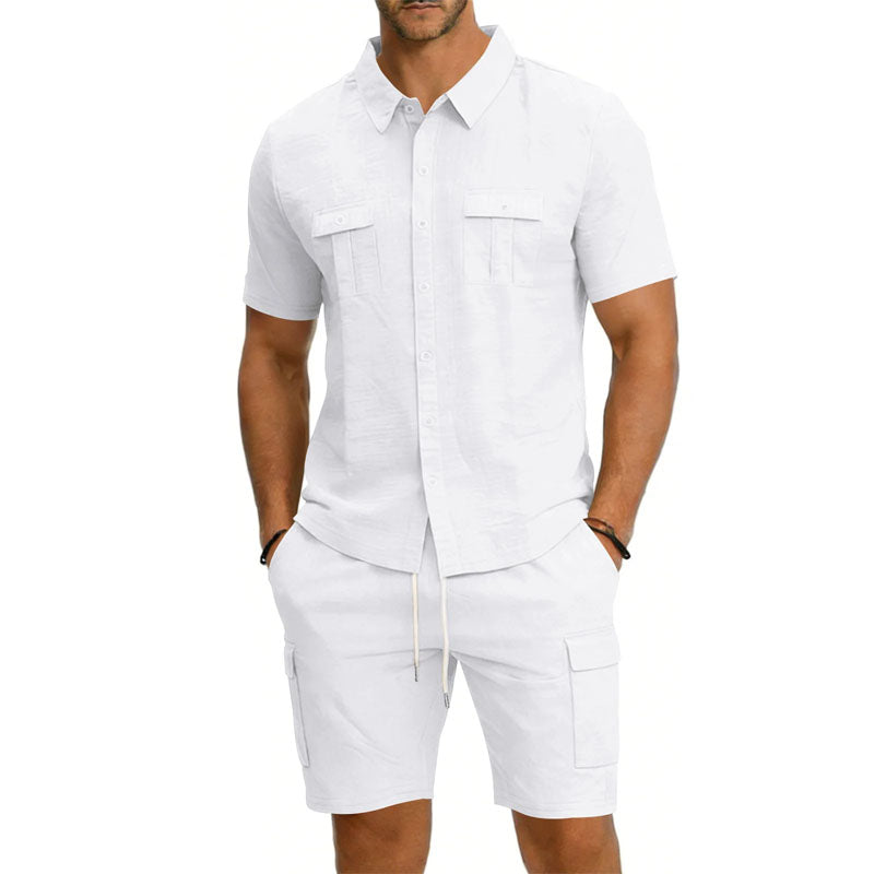 BRAIN™ | Men's Utility Pocket Shirt Shorts Set