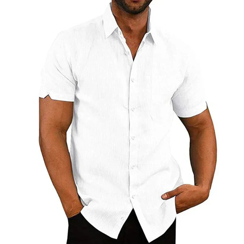 BRAIN™ | Men's Short-Sleeve Linen Shirt