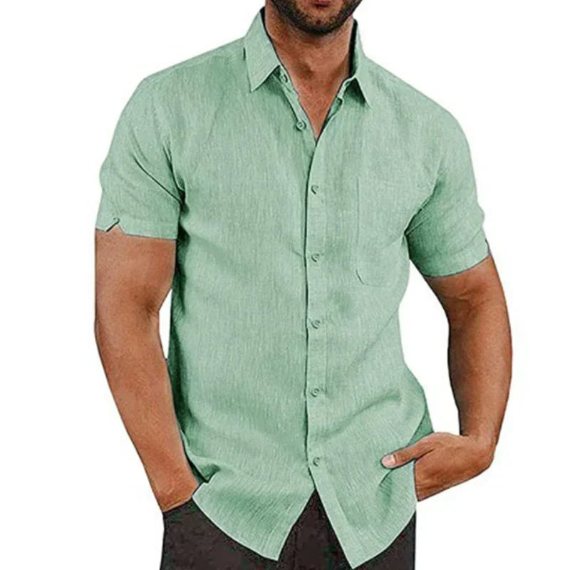 BRAIN™ | Men's Short-Sleeve Linen Shirt