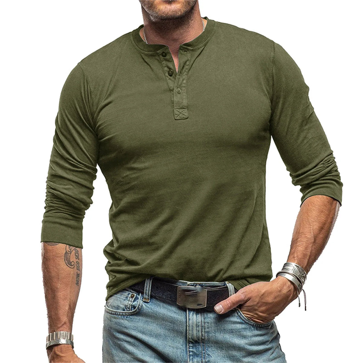 BRIAN™ | Men's Slim-Fit Henley Tee