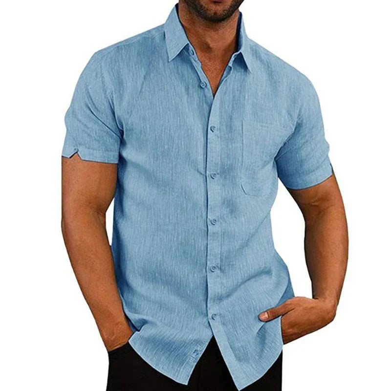 BRAIN™ | Men's Short-Sleeve Linen Shirt