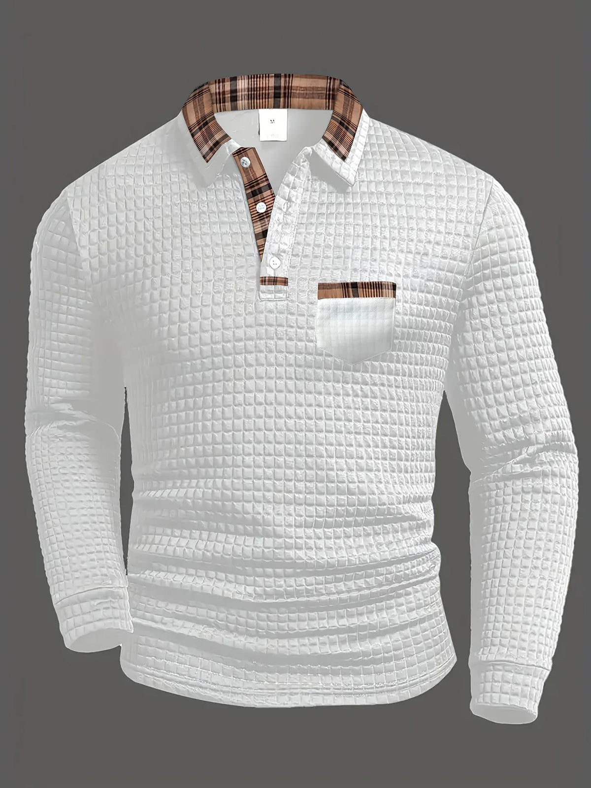 BRIAN™ | Fine-Check Long Sleeve Polo