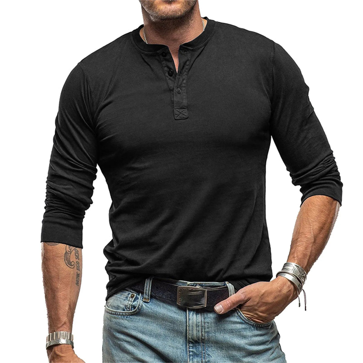BRIAN™ | Men's Slim-Fit Henley Tee