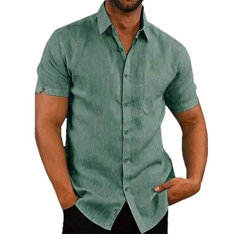 BRAIN™ | Men's Short-Sleeve Linen Shirt