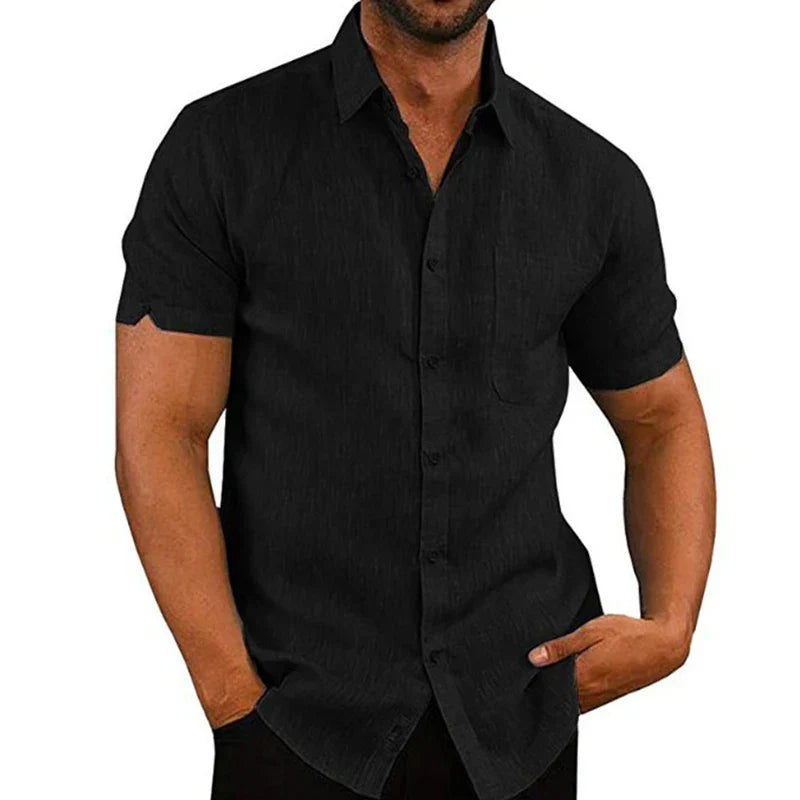 BRAIN™ | Men's Short-Sleeve Linen Shirt