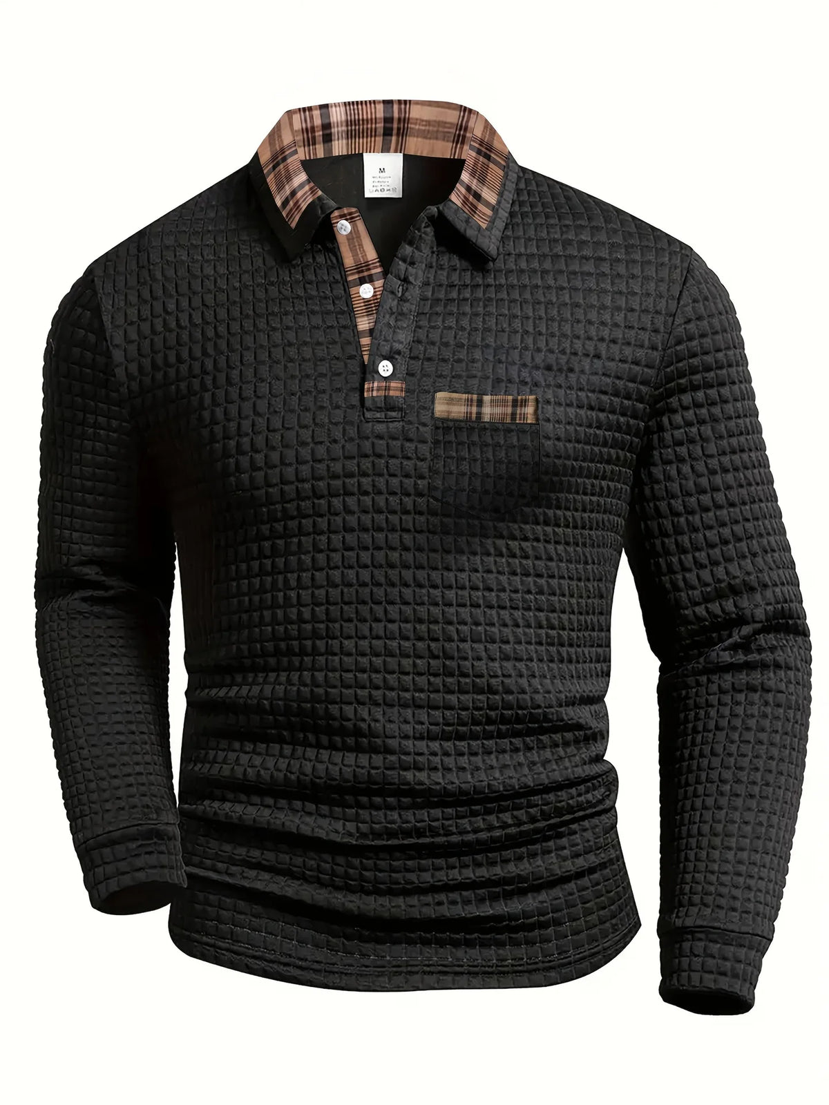 BRIAN™ | Fine-Check Long Sleeve Polo