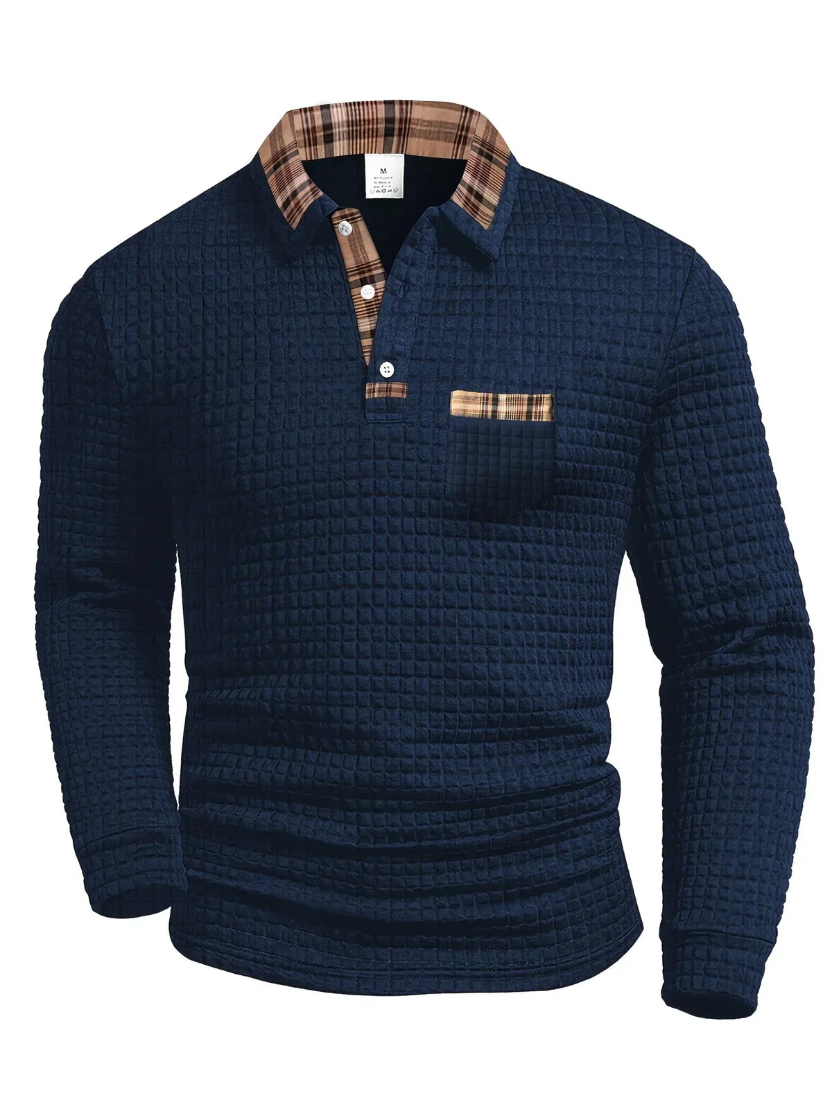 BRIAN™ | Fine-Check Long Sleeve Polo
