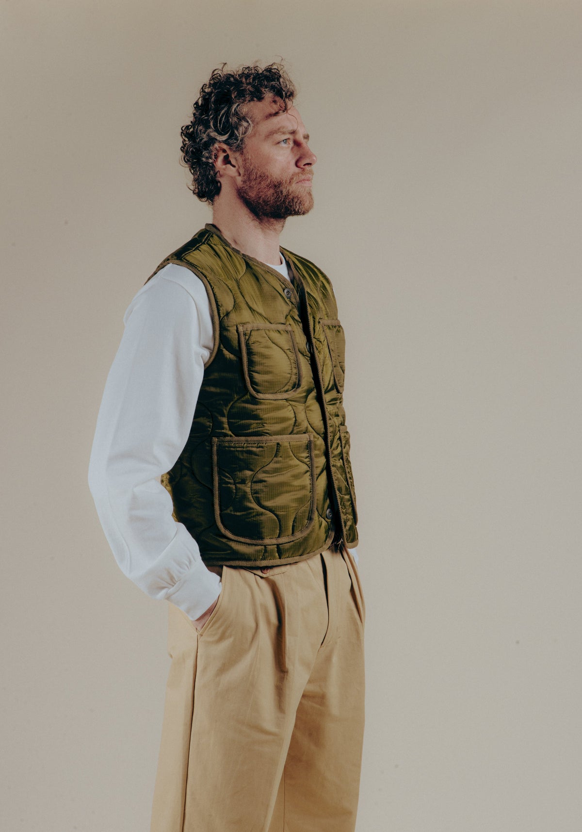 BRIAN™ | The Liner Vest - Military Green