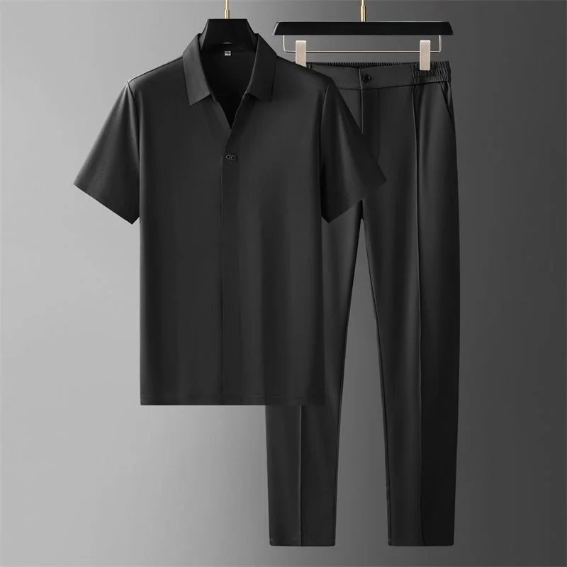 BRAIN™ | Men's V-Neck Shirt and Trousers Set