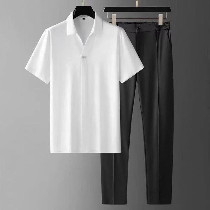 BRAIN™ | Men's V-Neck Shirt and Trousers Set