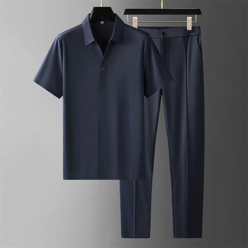 BRAIN™ | Men's V-Neck Shirt and Trousers Set