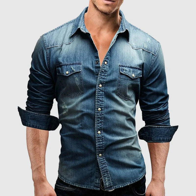 BRAIN™ | Slim-Fit Denim Shirt