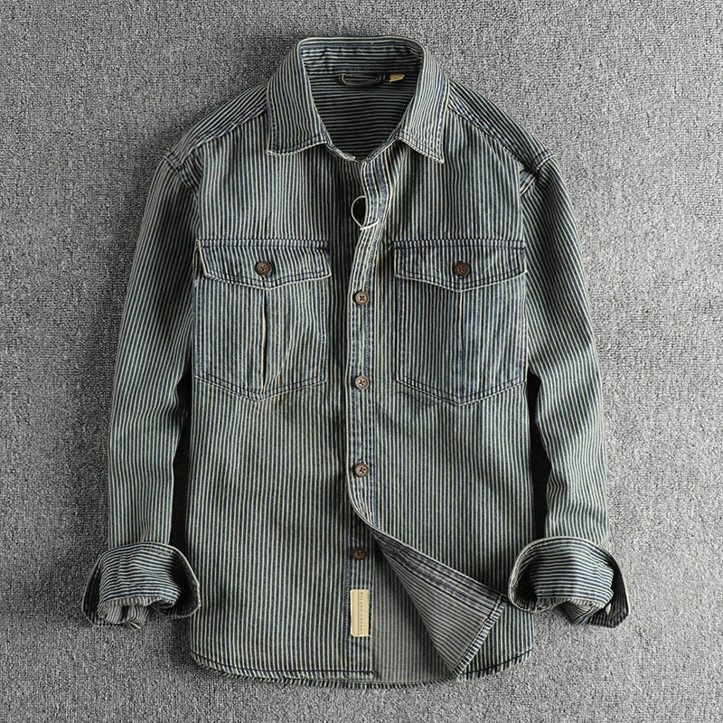 BRAIN™ | Striped Denim Shirt