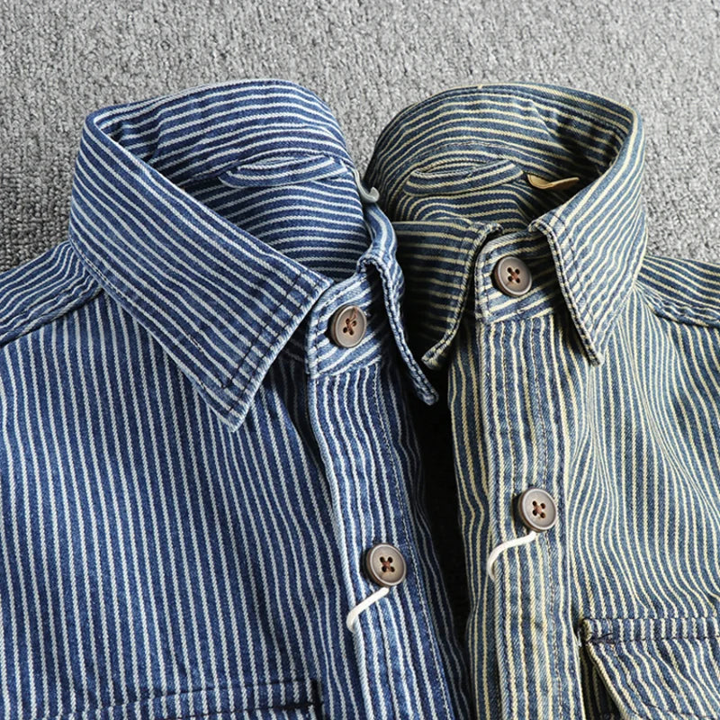 BRAIN™ | Striped Denim Shirt