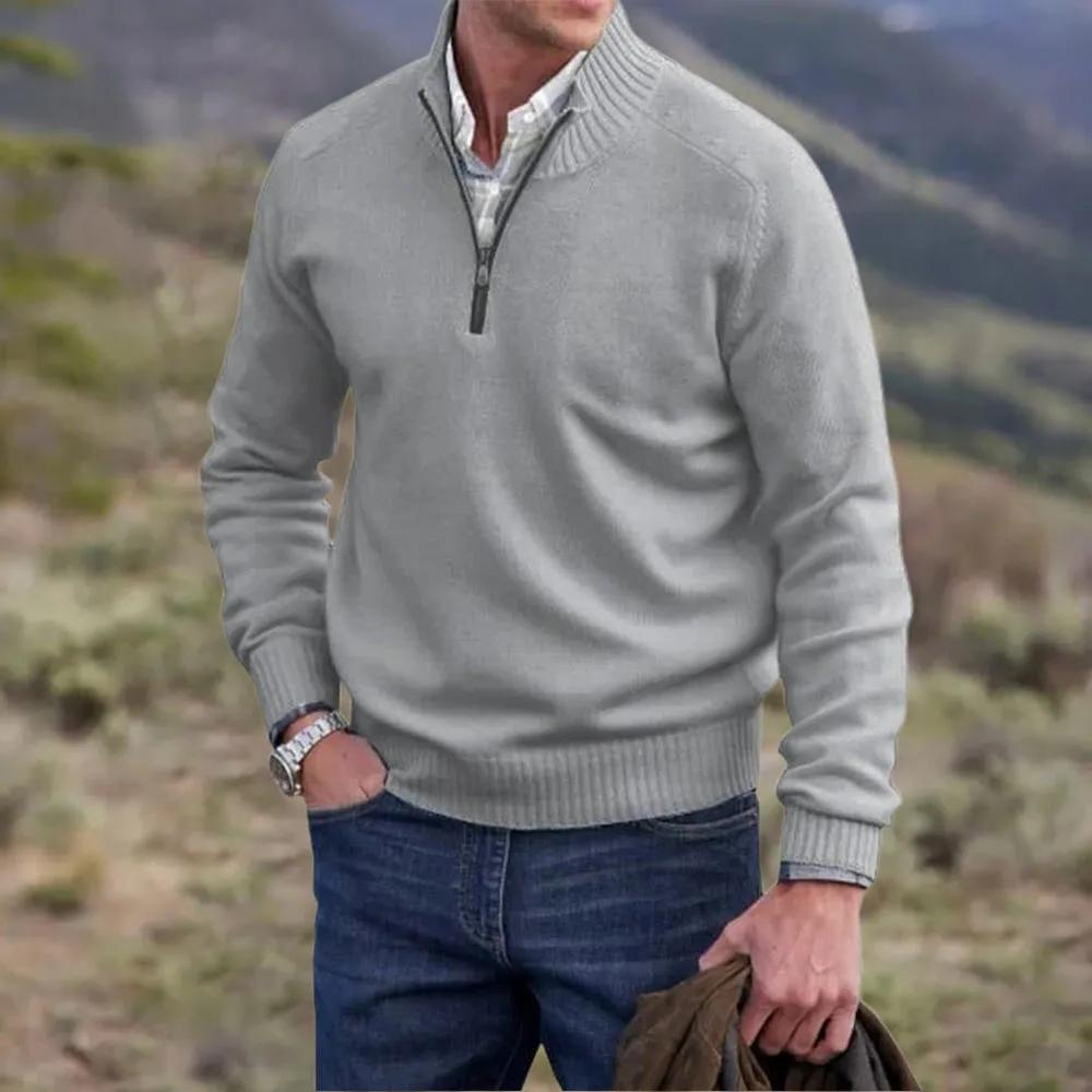 BRIAN™ | Zip-Neck High-collar knit