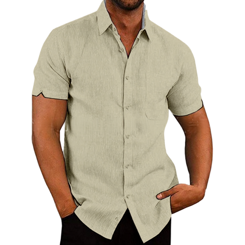 BRAIN™ | Men's Short-Sleeve Linen Shirt