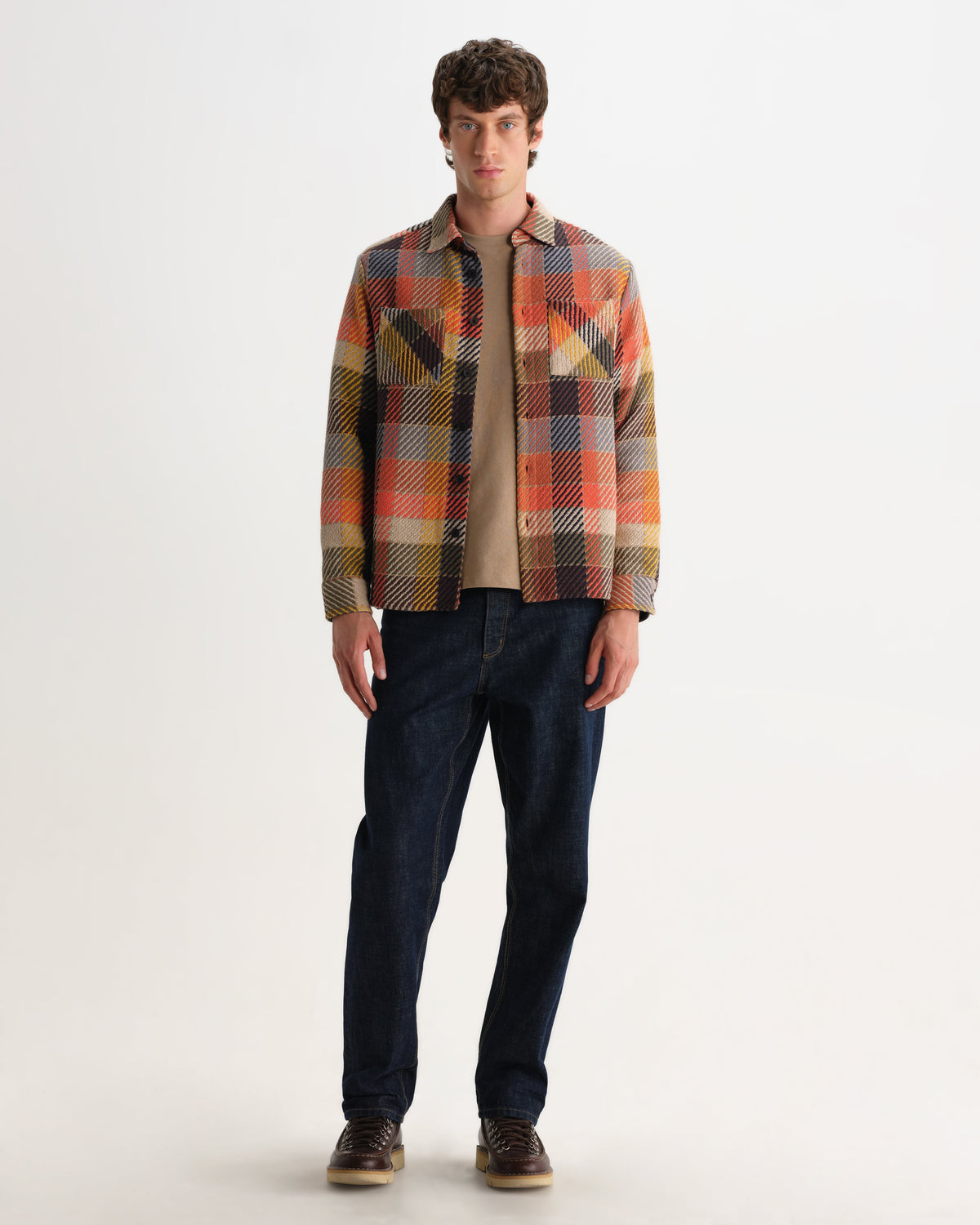 BRIAN™ | Whiting - Orange Pike Check Overshirt