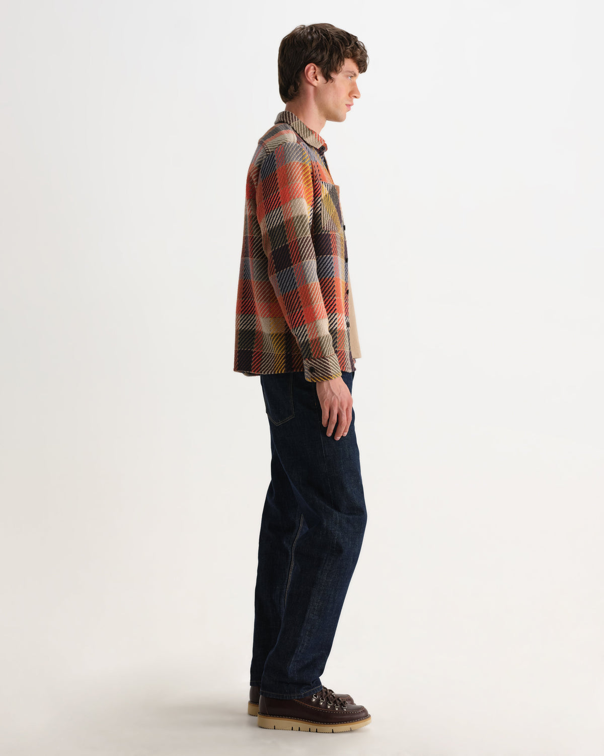 BRIAN™ | Whiting - Orange Pike Check Overshirt