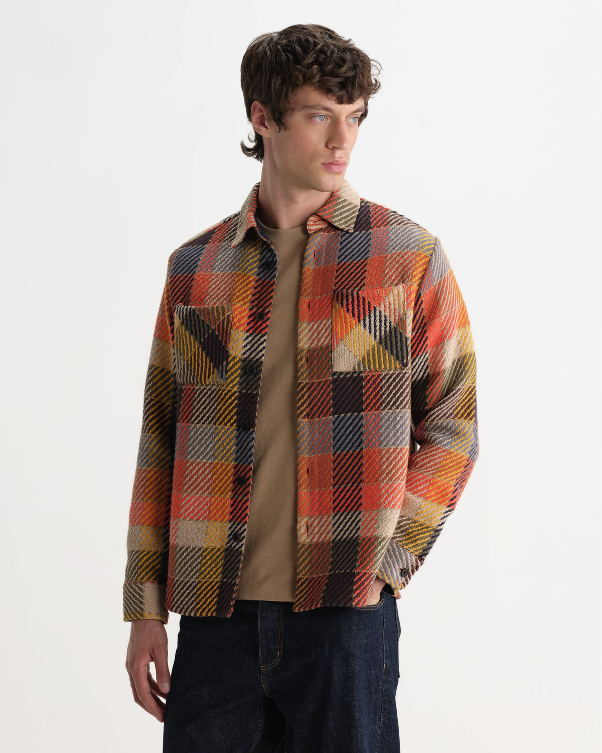 BRIAN™ | Whiting - Orange Pike Check Overshirt