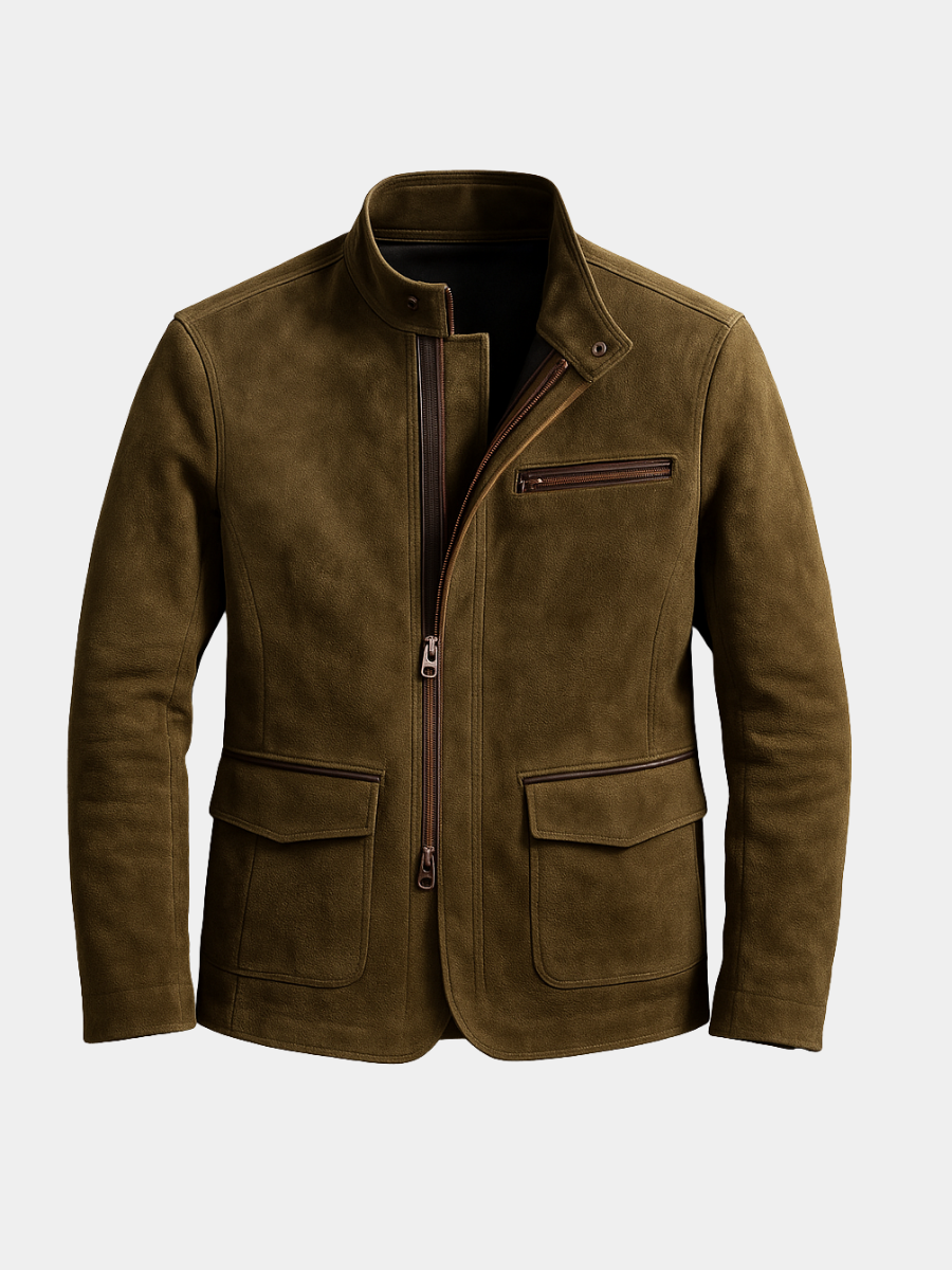 BRIAN™ | Men's Suede Zip Jacket