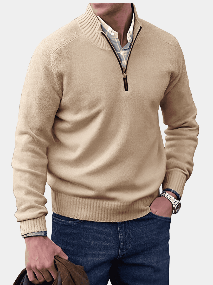 BRIAN™ | Zip-Neck High-collar knit