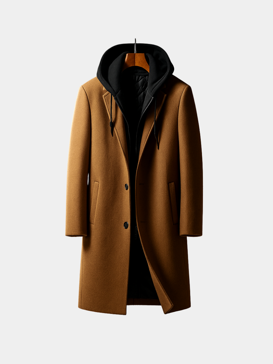 BRIAN™ | WOOL HOODED COAT FOR MEN