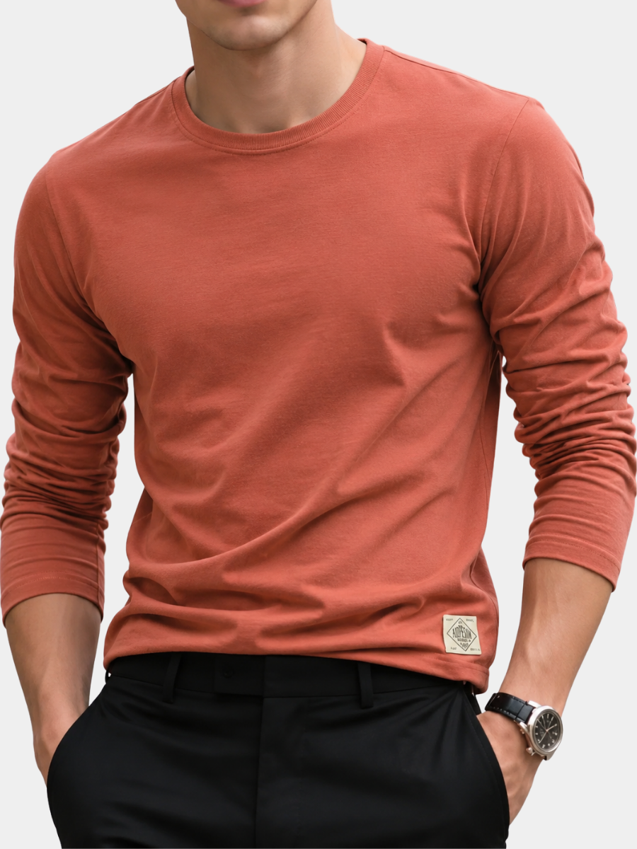 BRIAN™ | Men's Long-Sleeve Cotton T-Shirt