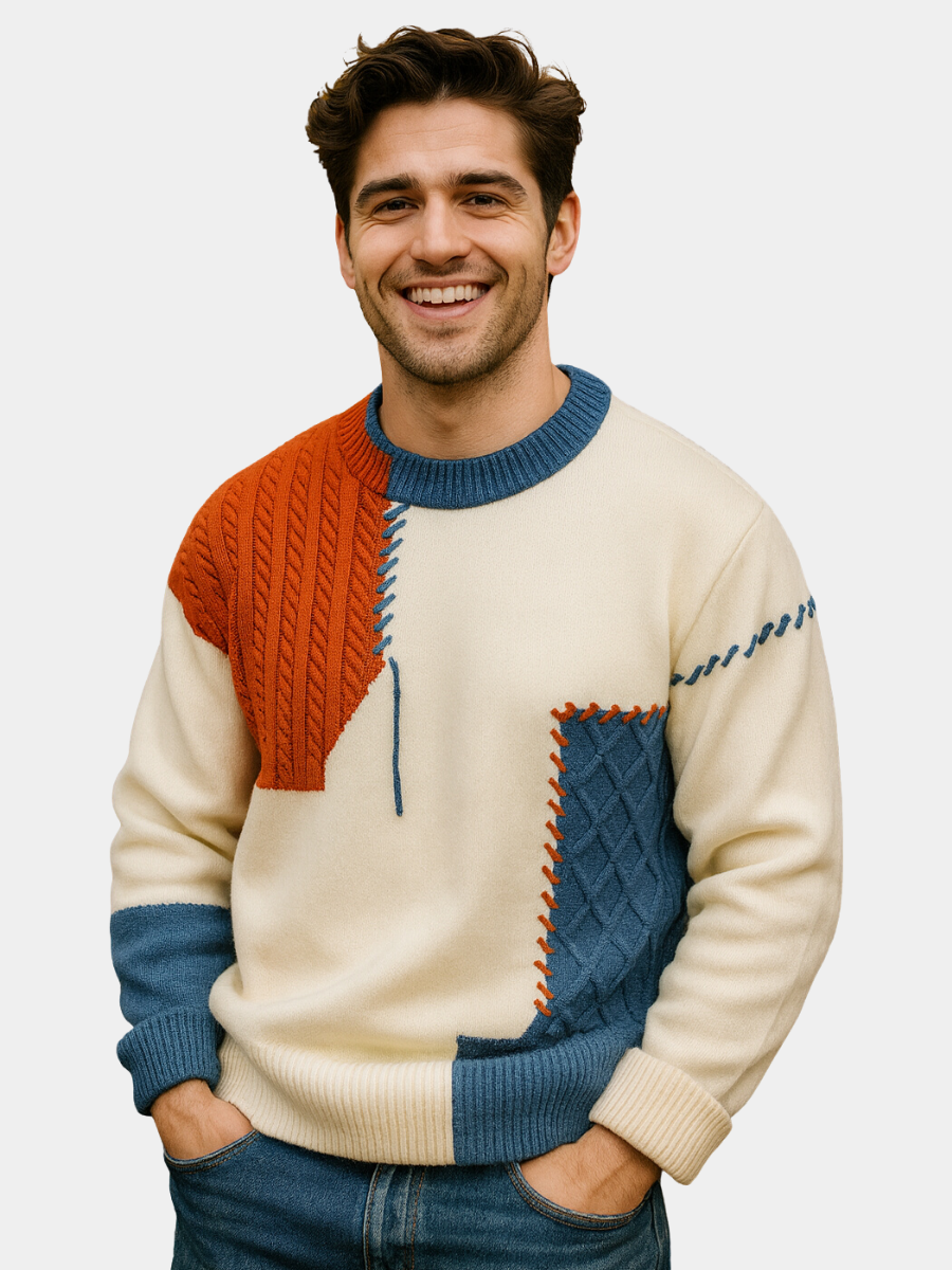 BRIAN™ | Men's Patchwork Knit Pullover